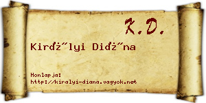 Királyi Diána névjegykártya
